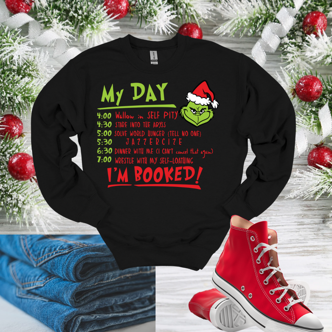 Grinch Schedule Sweater